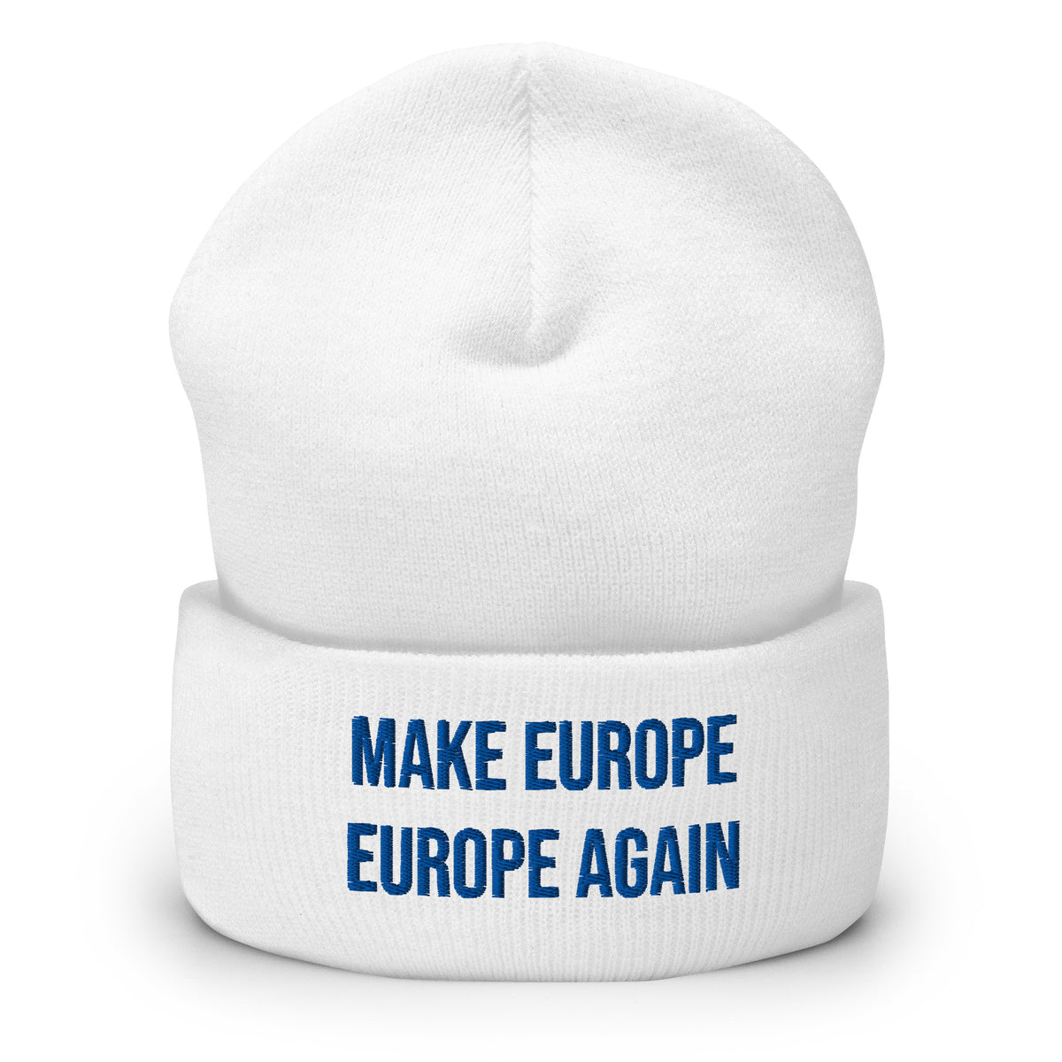Make Europe Europe Again Beanie, White, front view